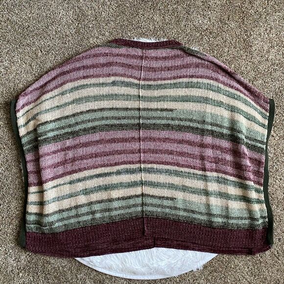 Two by Vince Camuto Sweater Poncho Metallic Specks Multicolor Womens Size Small - Picture 2 of 7